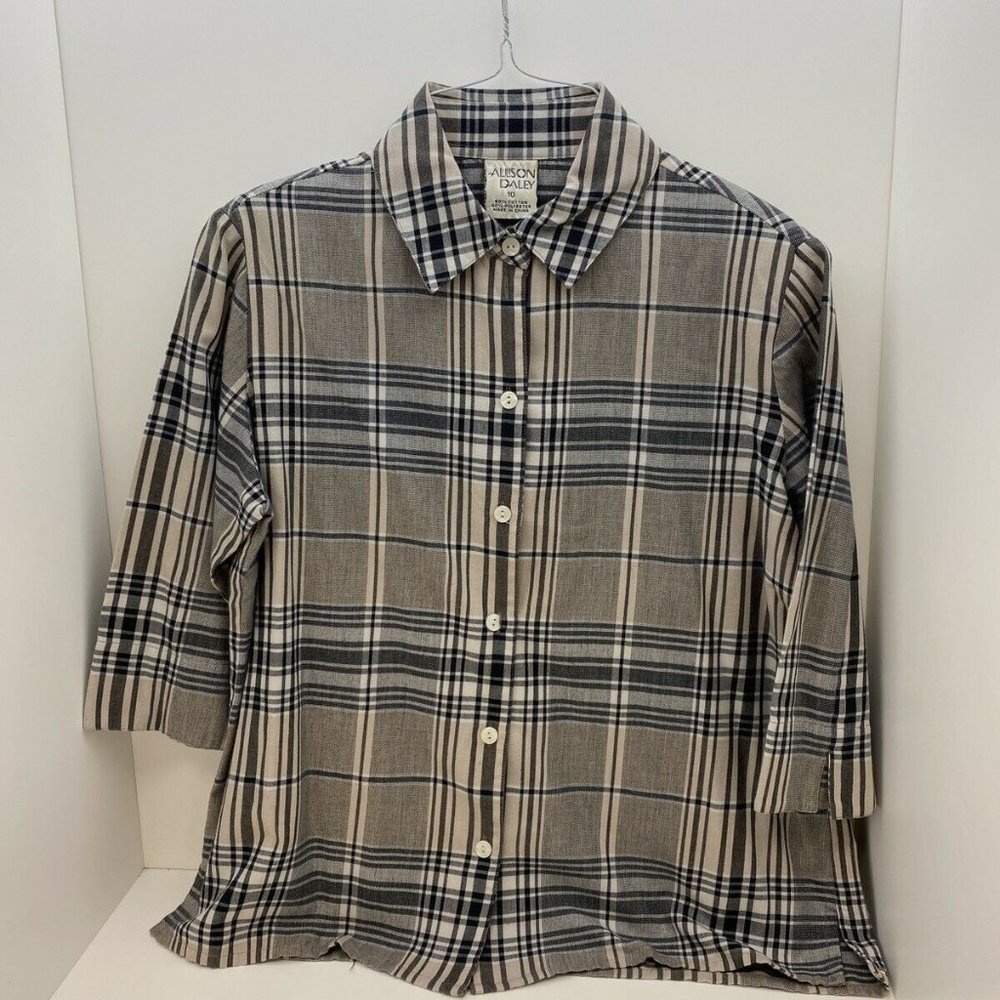 Allison Daley Button front Blouse Top Size 10 Blac